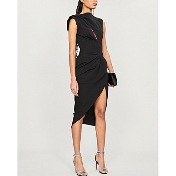 Maticevski Black Connector Slash Effect Cocktail Dress size S - Picture 8 of 16